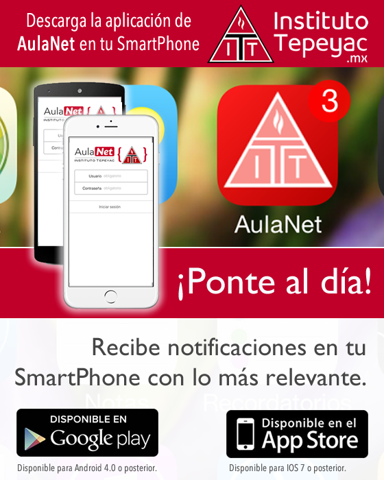 Descarga la aplicaciÃ³n de AulaNet en tu SmarPhone